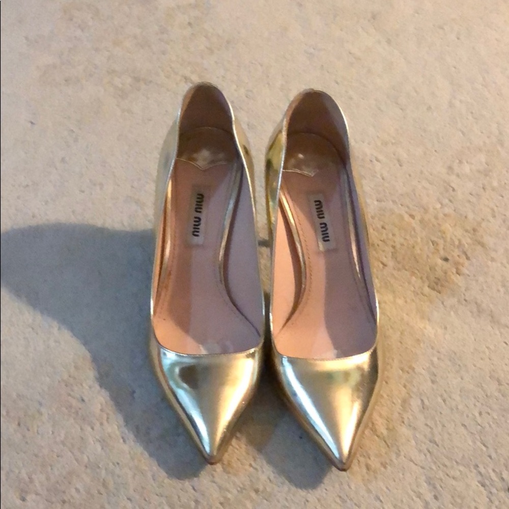 Used gold Miu Miu heels